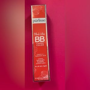 NEW Purlisse blush glow bb cheek cream in vivid coral 0.34floz